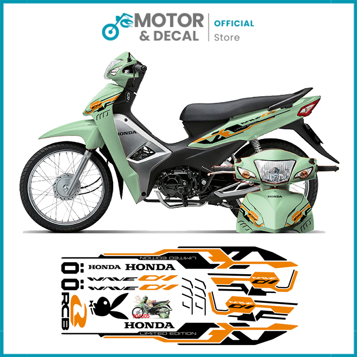Tem xe máy wave alpha 110 - Tem UV in 3D nền trong mực ánh nhũ cao cấp - Dán cho tất cả các màu xe - Motor & Decal Giá 79,000 Đồng*Miễn phí vận chuyển