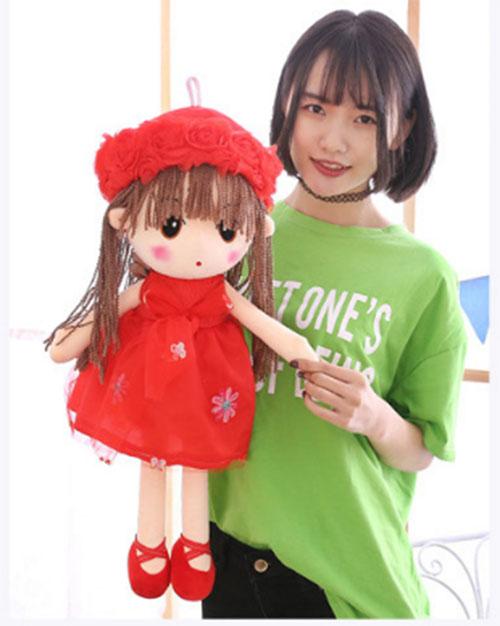 Búp Bê bằng vải bông 45cm Cực Đáng Yêu cho bé gái- đỏ