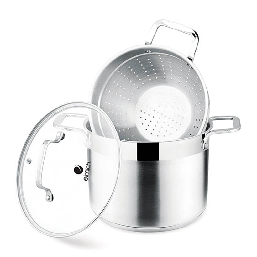 Nồi hấp inox 304 elmich el3361 26cm đáy từ bảo hành 5 năm - larva store