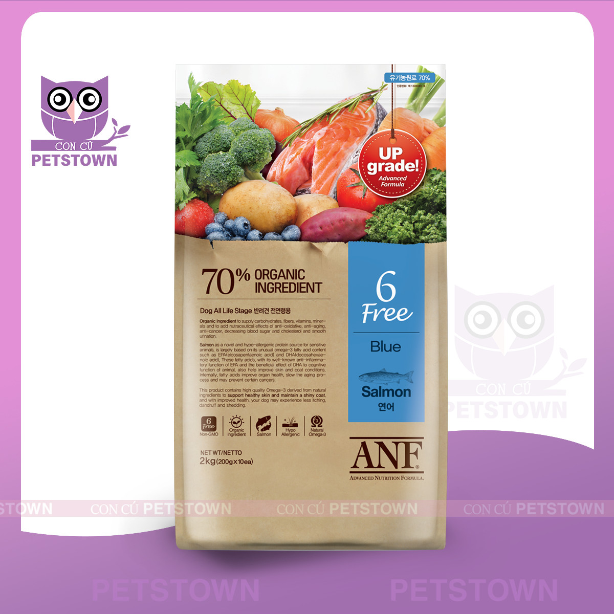 ANF Dog 6kg - Thức ăn hạt hữu cơ cao cấp cho chó mọi lứa tuổi Vị Cá Hồi nhập khẩu Hàn Quốc