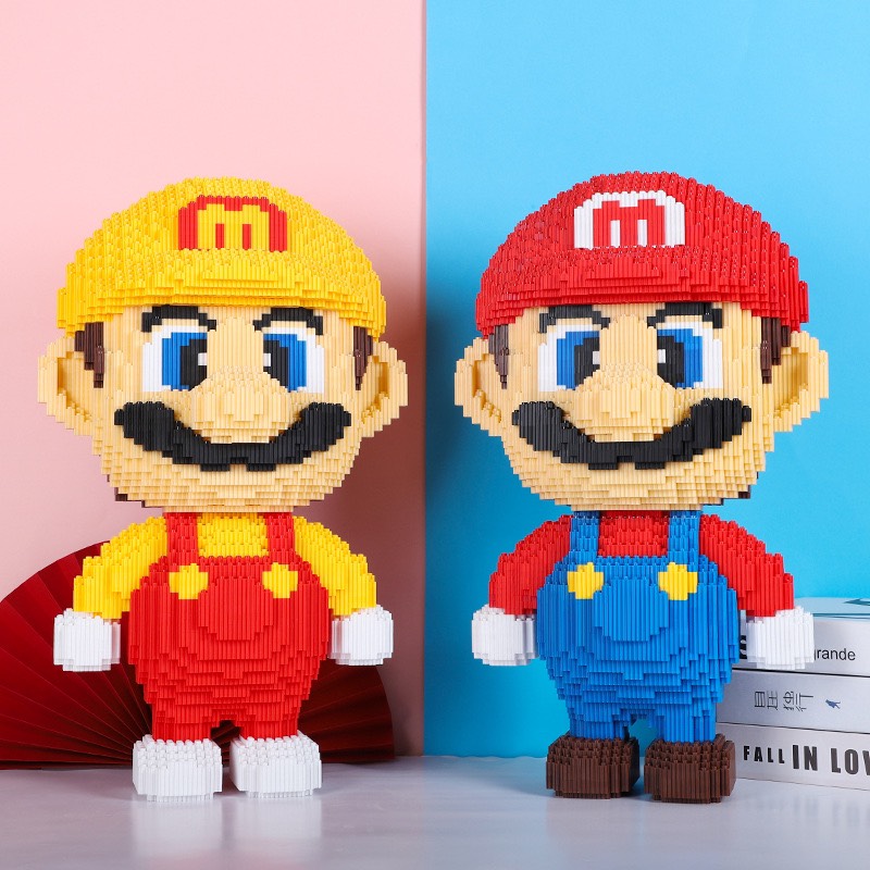 Le.go đồ chơi lắp ghép mô hình Mario 50cm tặng kèm búa