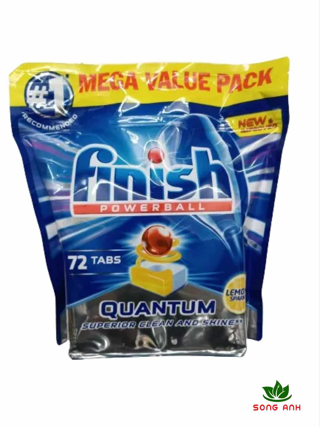 Finish túi 72 viên rửa bát cao cấp Quantum Superior Clean and Shine hương chanh