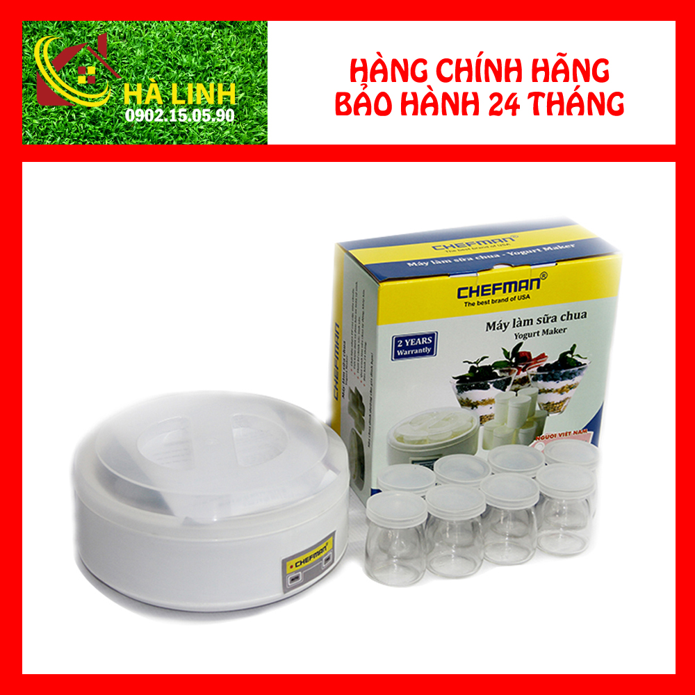 Máy làm sữa chua chefman cm302t cốc thủy tinh