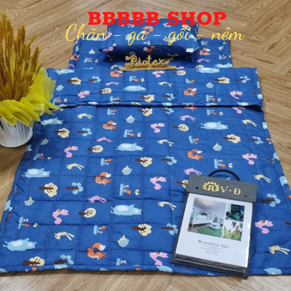 Bộ nệm gối mên em bé gấp gọn  tiện lợi cho bé- có tặng túi nệm
