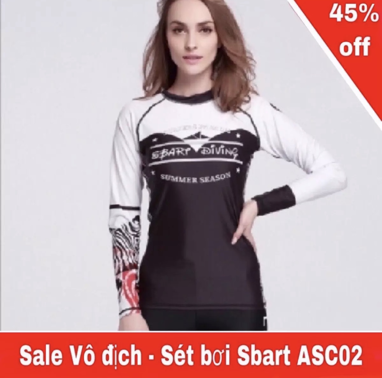 Hãng Sbart xả kho sét bơi mua áo tặng quần bơi dài cùng hãng size M