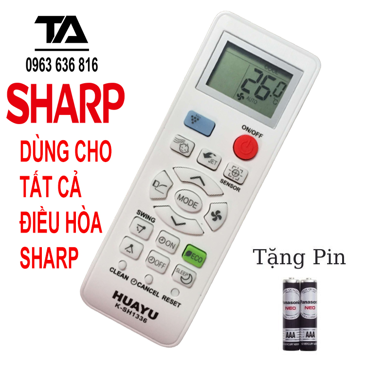 [FREESHIP] Remote máy lạnh SHARP ✔ điều khiển điều hòa SHARP ( SỬ DỤNG CHO TẤT CẢ CÁC LOẠI ĐIỀU HÒA SHARP )
