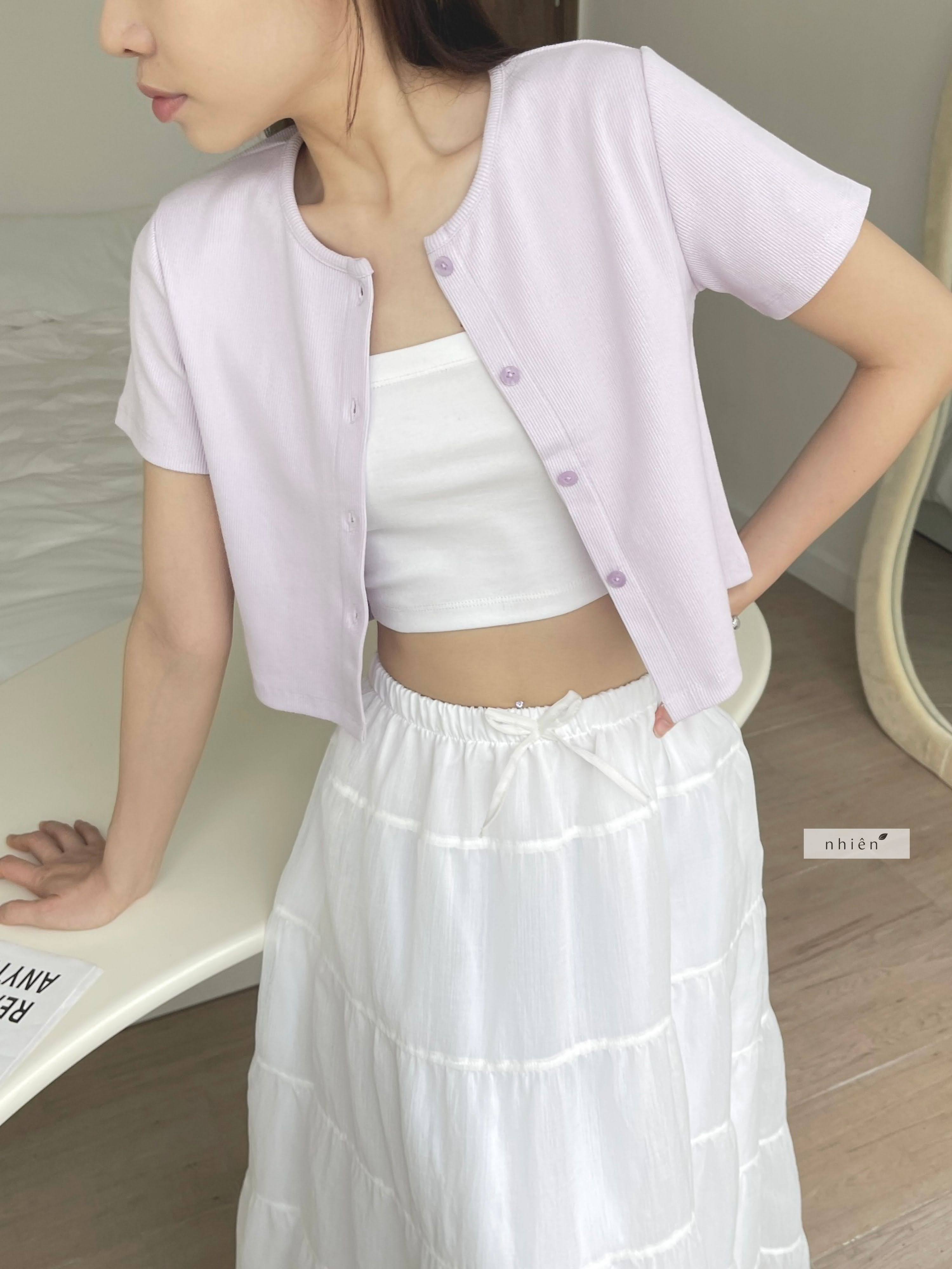 Áo hai dây thun nữ dáng croptop co giãn tốt nhienofficial AA519