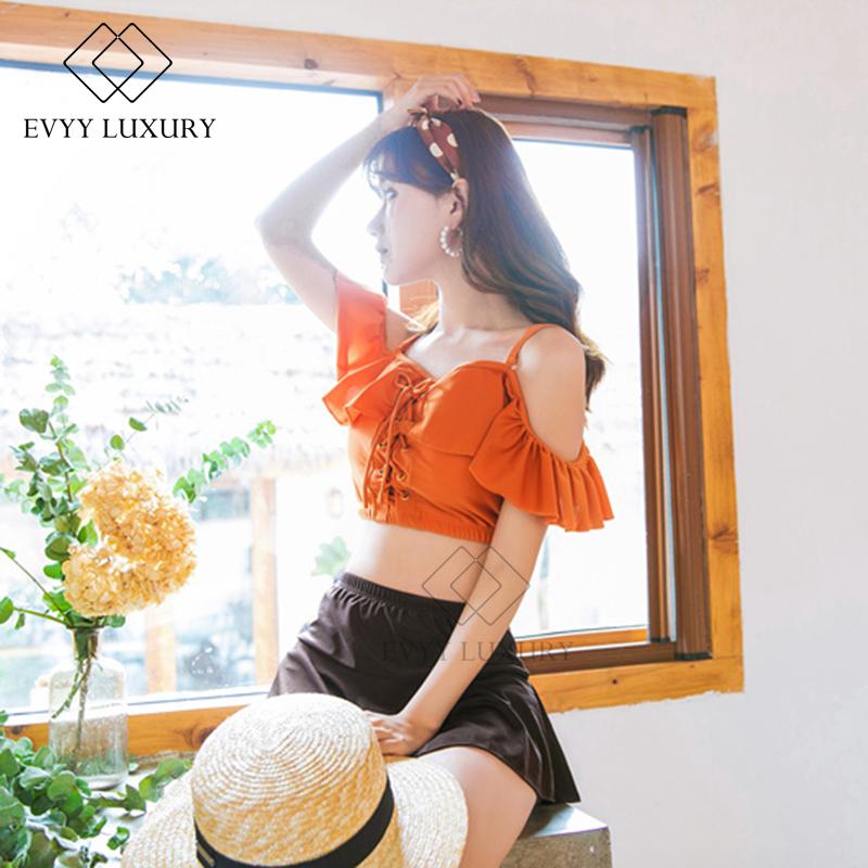 Bikini, đồ bơi 2 mảnh dáng váy cạp cao evyy