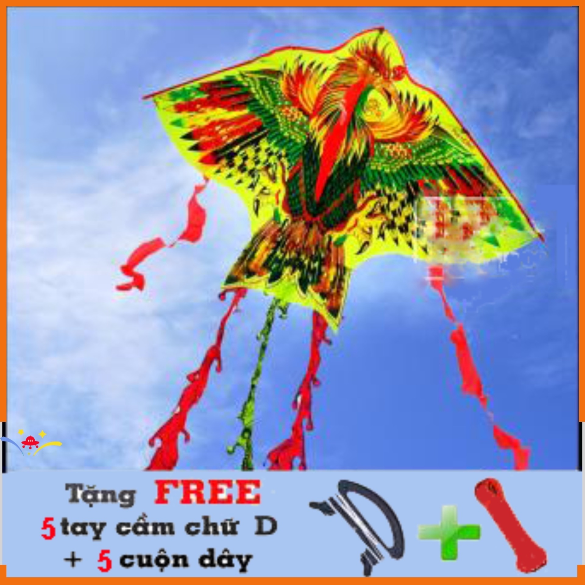 Combo 4 DIỀU PHƯỢNG HOÀNG ,PHỤNG ĐEN ,THẦN ĐIÊU 4 ĐUÔI +TẶNG THÊM 5 CUỘN DÂY DIỀU 30M