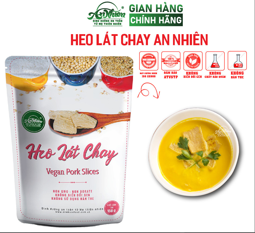 Heo Lát Chay An Nhiên 150g, HÀNG CÔNG TY, Thịt Chay, Thực Phẩm Chay Dinh Dưỡng