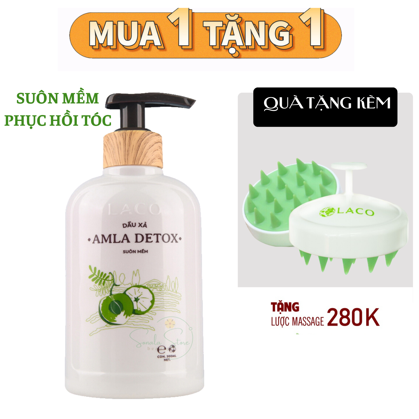 Dầu xã suôn mềm phục hồi hủ tổn và nuôi dưỡng tóc tóc AMLA DETOX LACO nuôi tóc chắc khỏe từ bên trọng kích thích mọc tóc và ngăn gãy rụng LALASTORE DN
