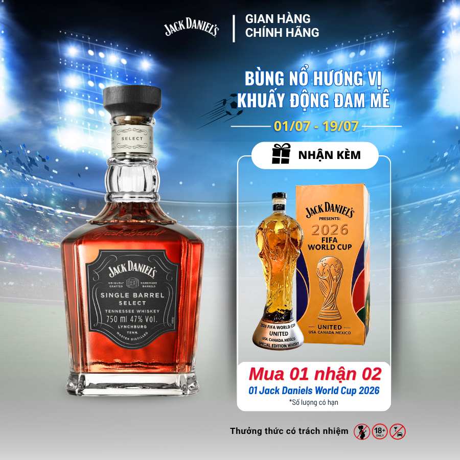 Rượu Whiskey Jack Daniel's Single Barrel 47% 750ml [Có kèm hộp]