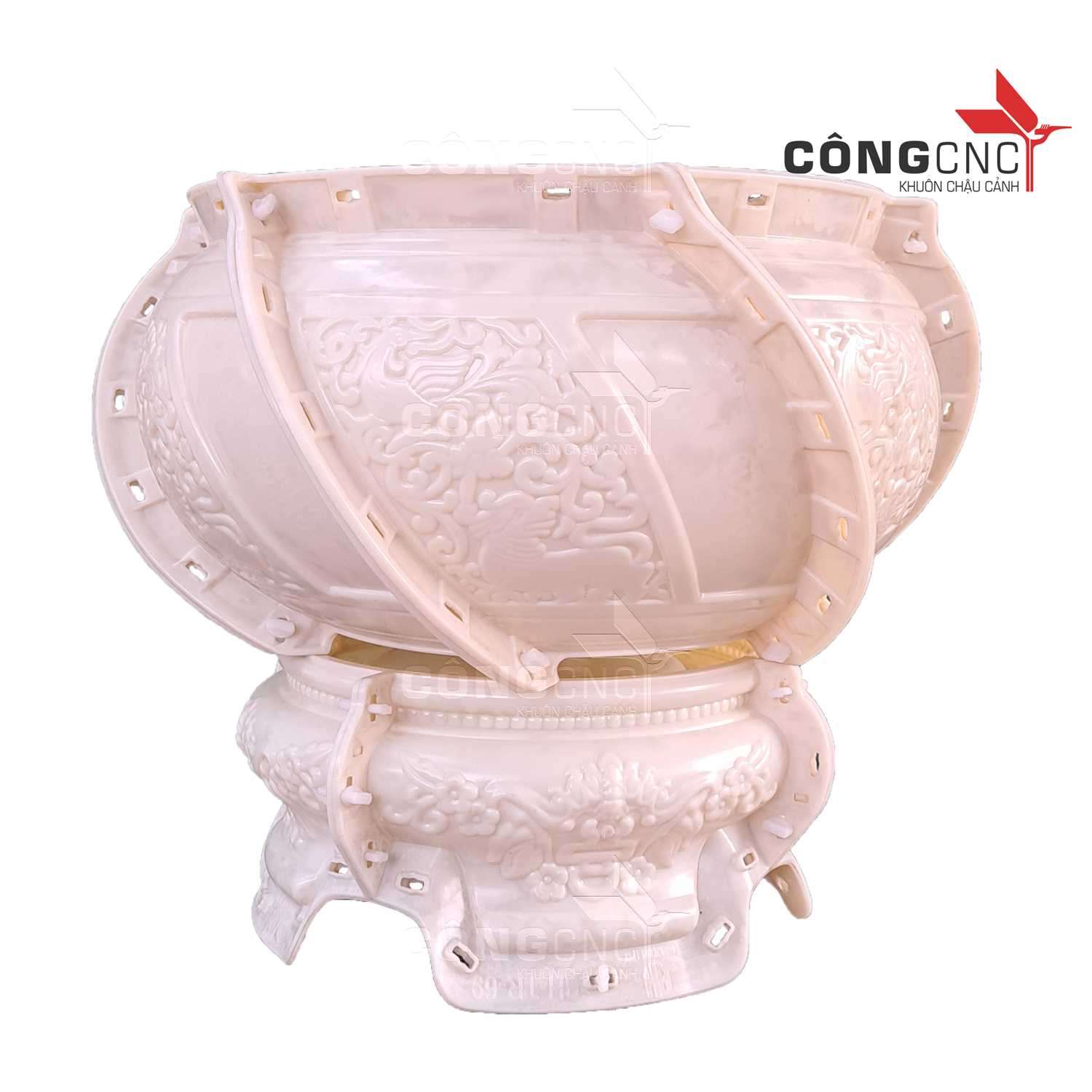 Khuôn chậu cảnh abs tròn chum 55 trung quốc có chân đôn