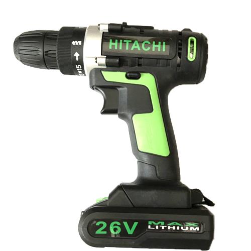 máy khoan pin 26v hittachi máy khoan cầm tay tặng đầy đủ phụ kiện vali hộp nhựa
