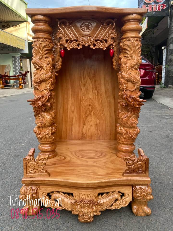 Bàn thờ thần tài ông địa mẫu Rồng Mây cao cấp 60 x 60 x 98cm