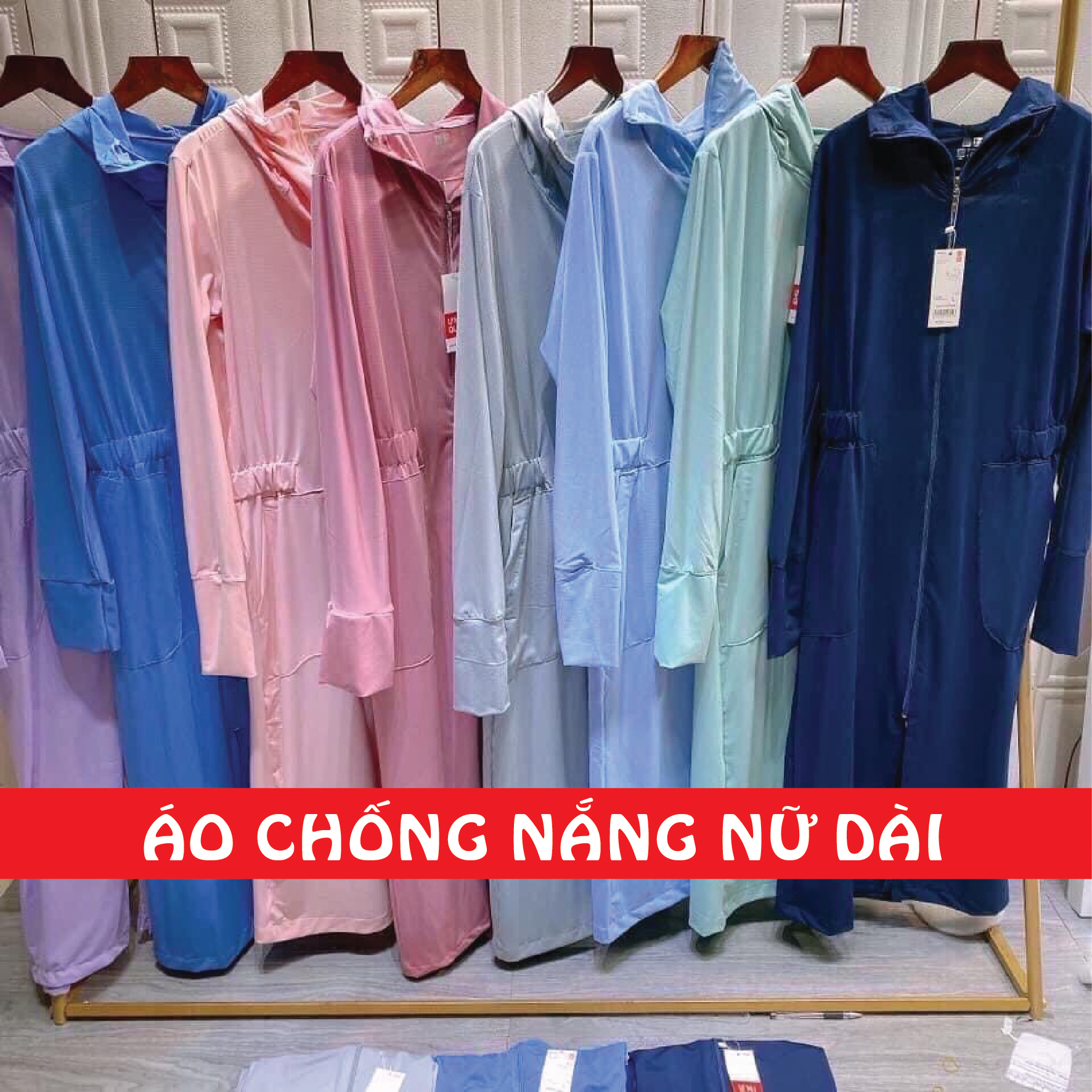 Áo Khoác Chống Nắng Nữ Dài Toàn Thân Thời Trang Uni Giá Rẻ Cao Cấp Vải Co Giãn Bóp Eo Áo Dài Xẻ Tà Khóa Kéo Trùm Kín Người Gọn Gàng Tiện Lợi Lái Xe Có Mũ Rộng Dáng Chuẩn Toàn Thân Màu Ghi Hồng Xanh Đen 40kg-65kg