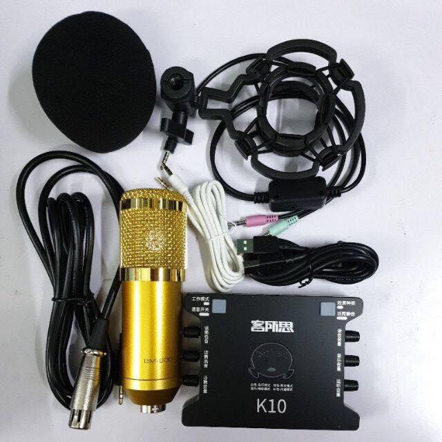 bộ mic thu âm live stream K10 BẢN 2020 hoặc ks108+bm800 dây live ma2