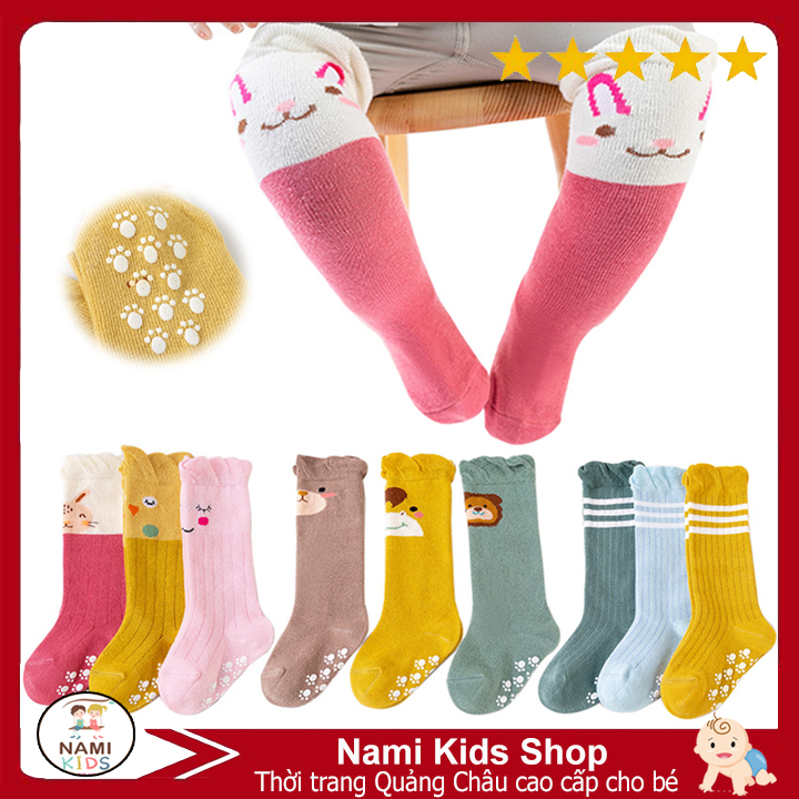 Set 3 đôi tất thú chống trượt cho bé gái và bé trai hàng qccc