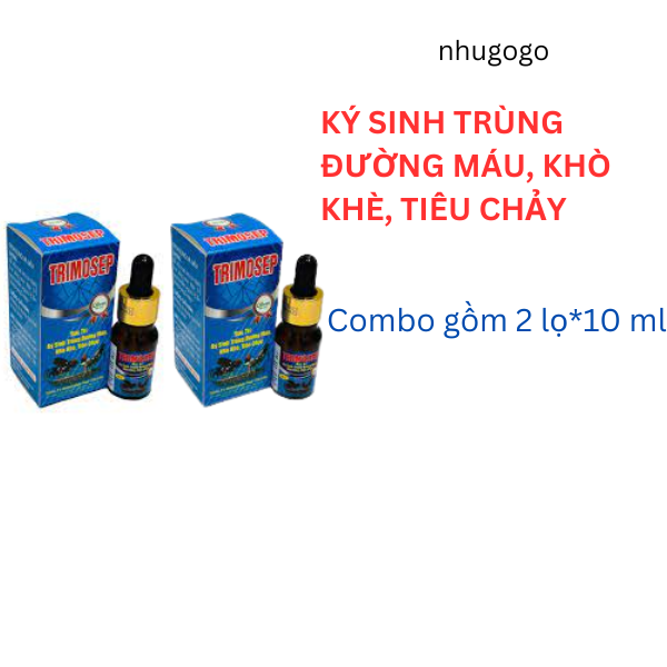 Trimosep combo gôm 2 chai* 10ml = tổng 20ml ký sinh trùng đường máu trên gà