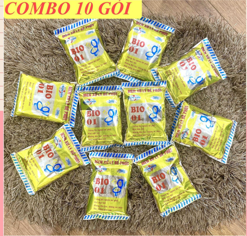 [ SỈ 10 GÓI ] Men xử lý bể phốt BIO1 gói 200g Khử mùi hôi , tiêu bồn cầu, chống tắc nghẽn - Không hiệu quả hoàn tiền