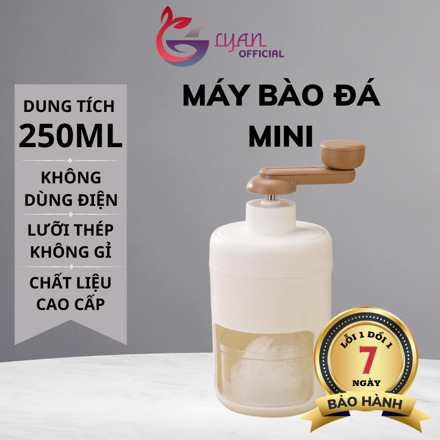 Máy bào đá mini xay đá tuyết quay bằng tay đa năng cho gia đình
