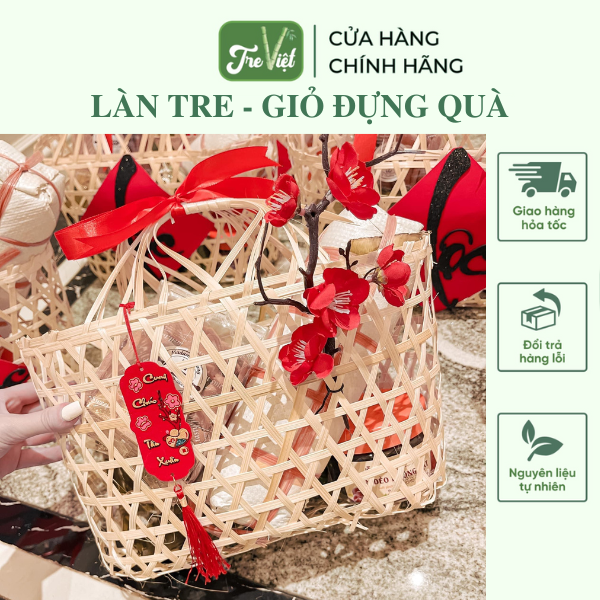 Làn tre - giỏ tre đựng quà tết - lẵng quà tết