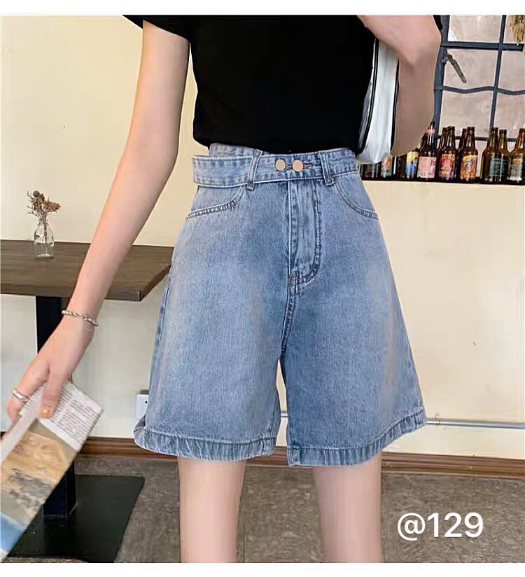 Quần short ngố jean nữ lưng cao 2 nútjean kiểu siêu cá tính-jt39