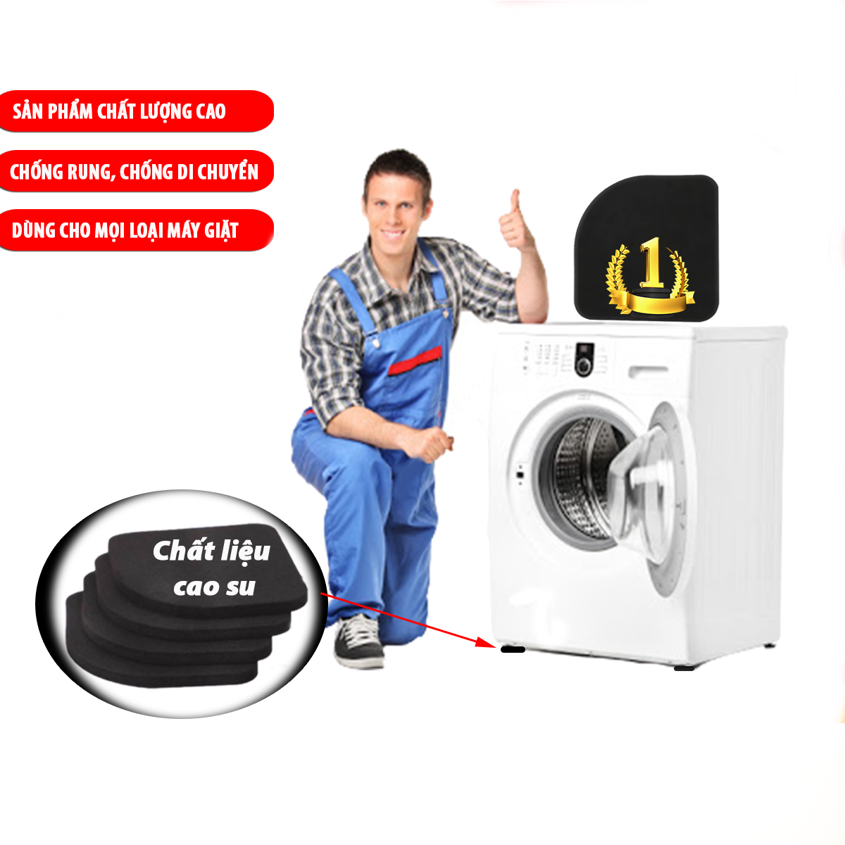 Combo  chân chống rung cho máy giặt Proki, miếng lót kê chân máy giặt chống rung lắc, giảm tiếng ồn, chống trơn trượt, miếng lót chống rung cho máy giặt LG, Electrolux, Toshiba, Panasonic, Samsung, Sharp, Sanyo, Hitachi, Haier, Midea, Bek