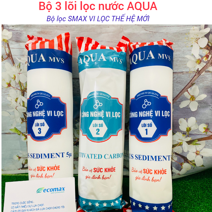 Bộ lõi lọc nước 1 2 3 aqua sử dụng được cho tất cả các máy lọc nước ro gia đình