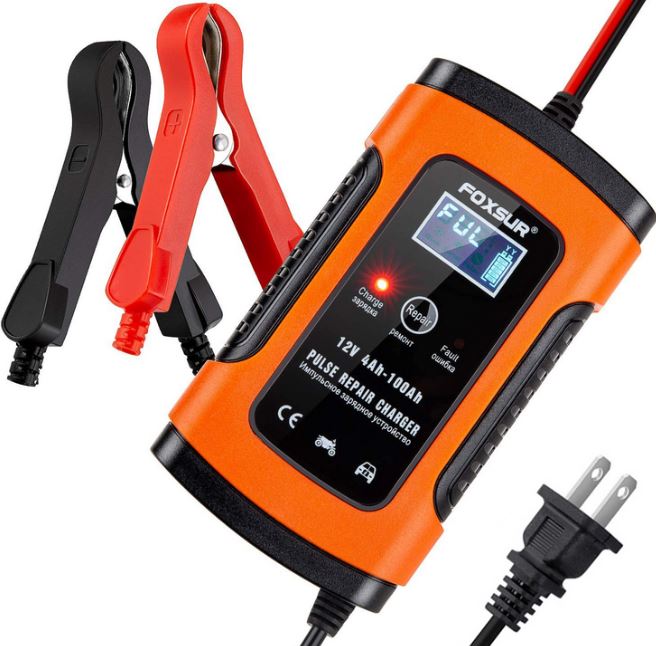   CHÍNH HÃNG Sạc bình ắc quy 12V 100AH Foxsur cho ô tô xe máy các loại bình khô nước có chức năng khử sunfat thông minh tự ngắt khi đầy 