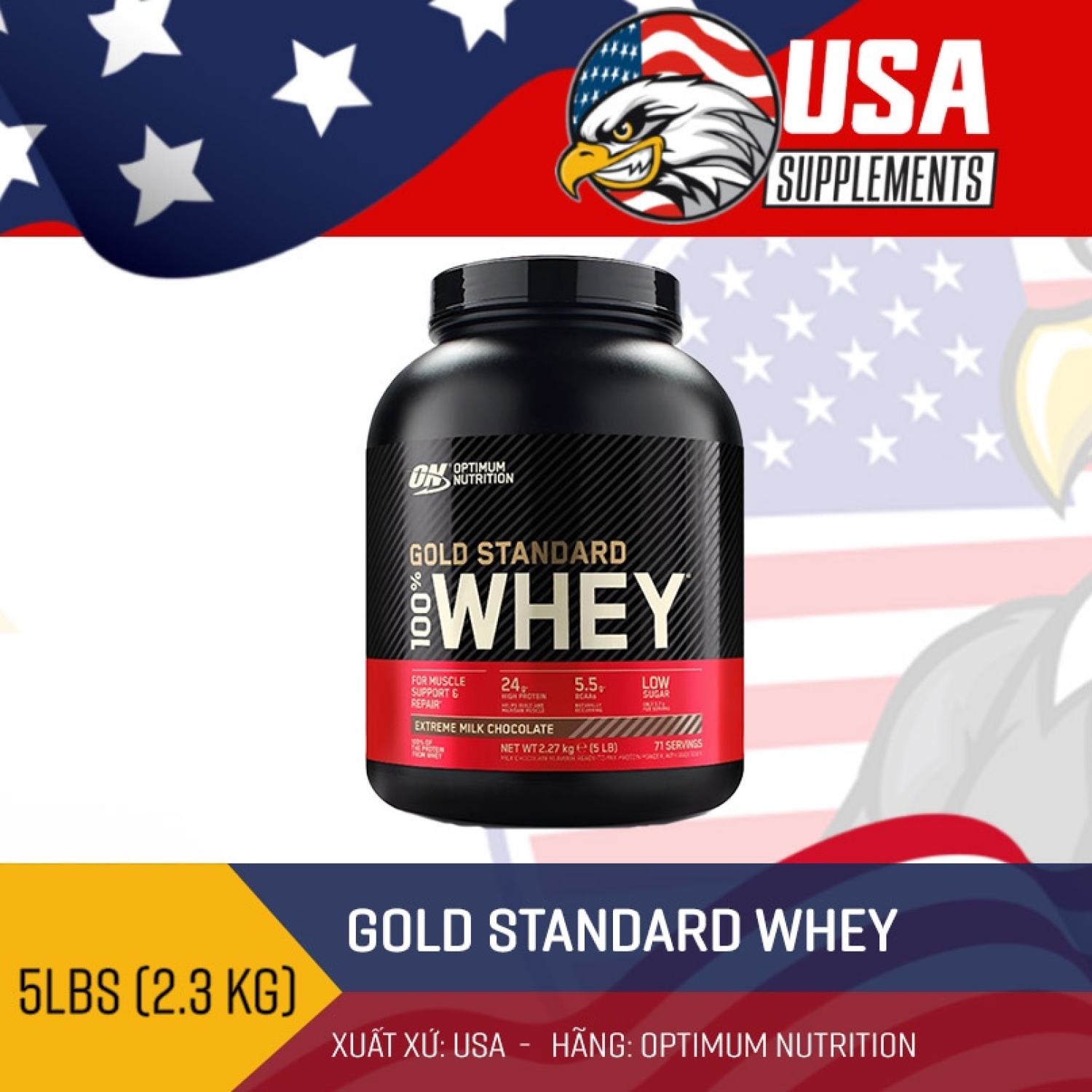 Gold Standard 100% Whey - Protein Supplement 5Lbs