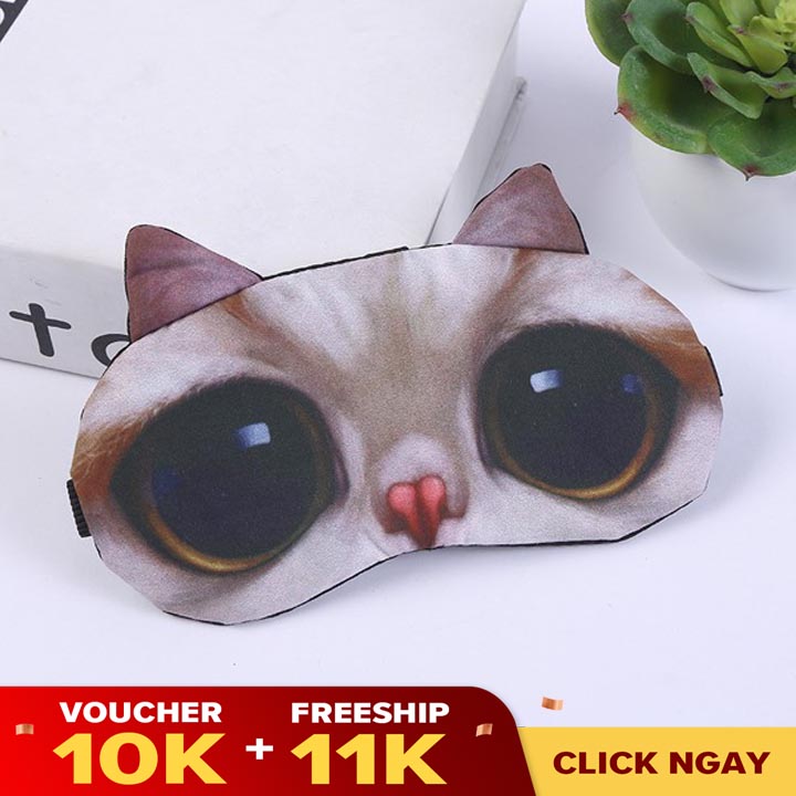 Bịt Mắt Ngủ Cao Cấp Kèm Túi Nước Massage Họa Tiết Thú 3D Cực Cute Cho Mẹ Và Bé - TTGT89