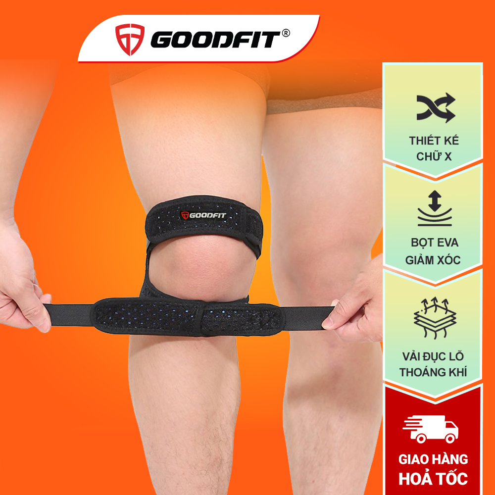 Băng gối thể thao bảo vệ kép co giãn 4 chiều, thoáng khí GoodFit GF521K