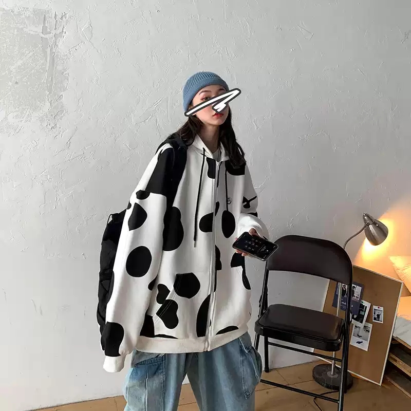 Áo Hoodie Form Rộng, Phối Màu Kiểu Dáng Con Bò Siêu Xinh Xinh.Tp
