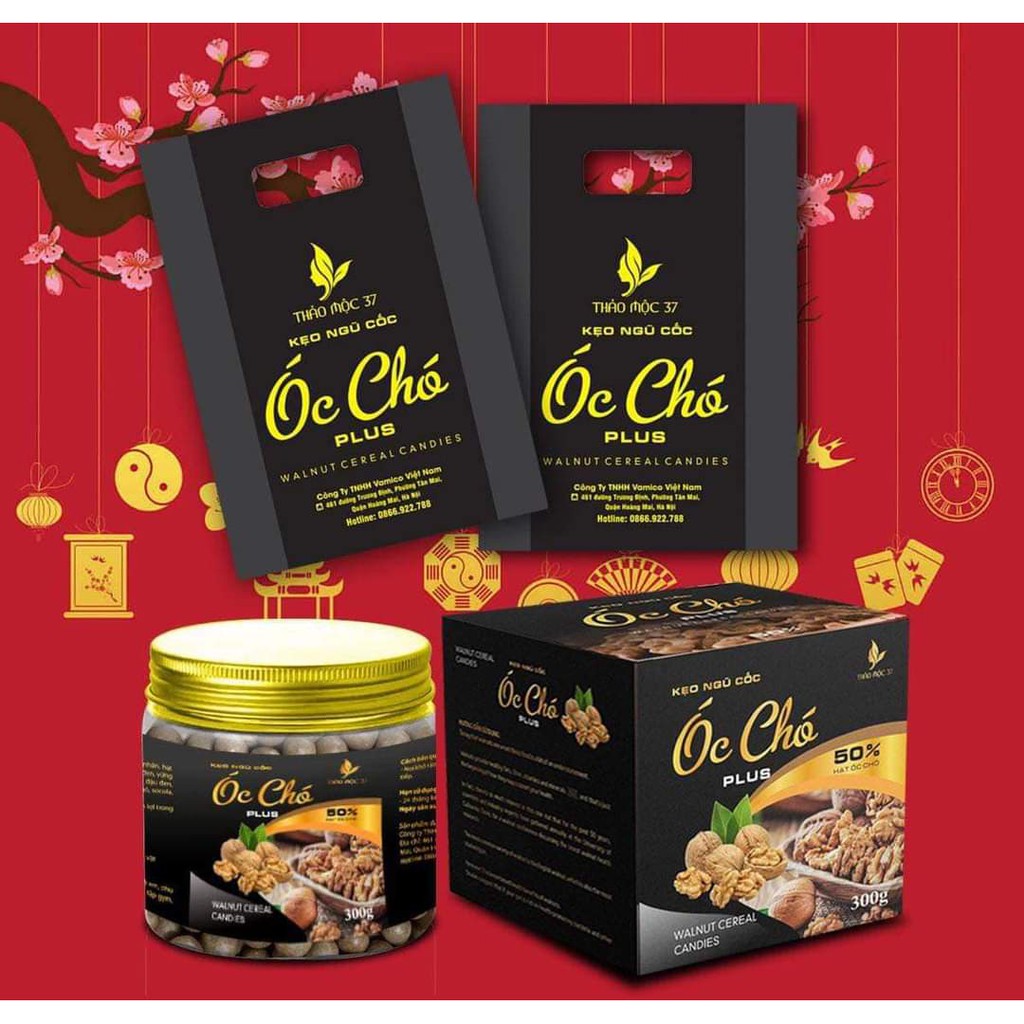2 hộp kẹo ngũ cốc óc chó thảo mộc 37