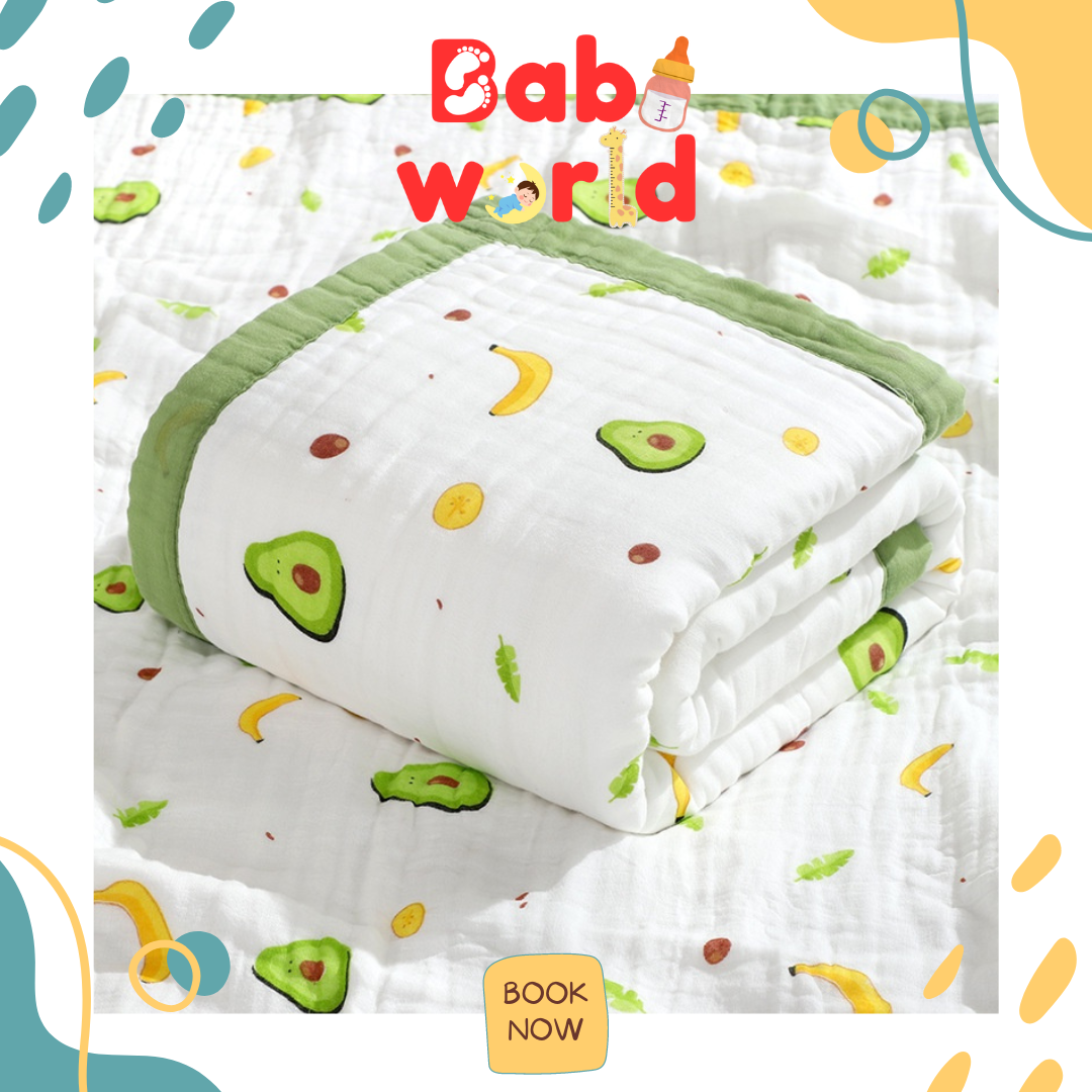   TẶNG Khăn Sữa  Khăn Tắm Vải Xô 6 Lớp Vải Muslin 2 Lớp Cao Cấp Cho Bé Mềm Mại Thấm Hút Tốt Thoáng Khí Họa Tiết Đáng Yêu Không Xù Không Xổ Lông 