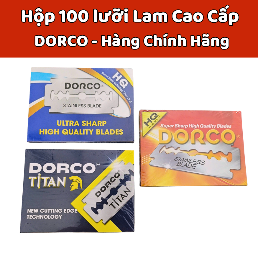 Hộp 100 Lưỡi Lam DORCO TITAN - HQ , Siêu Bén , Siêu Bền , Chính Hãng.