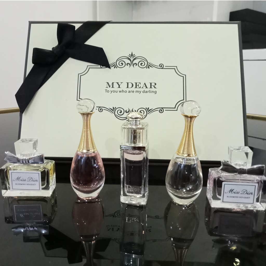 Set nước hoa mini 5 chai, Combo nước hoa mini kèm son, Set nước hoa Di or mini chính hãng siêu sang trọng