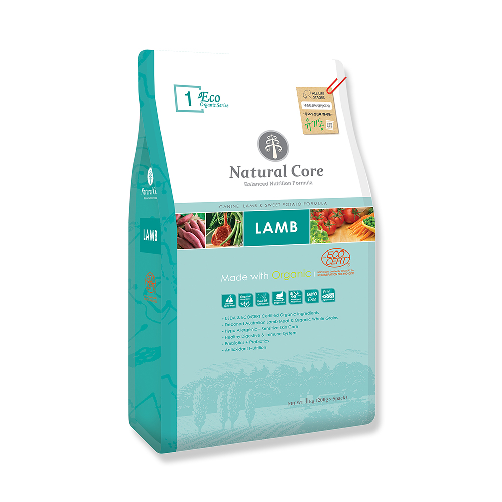 Thức ăn hữu cơ natural core cho chó con thịt cừu puppy 1kg