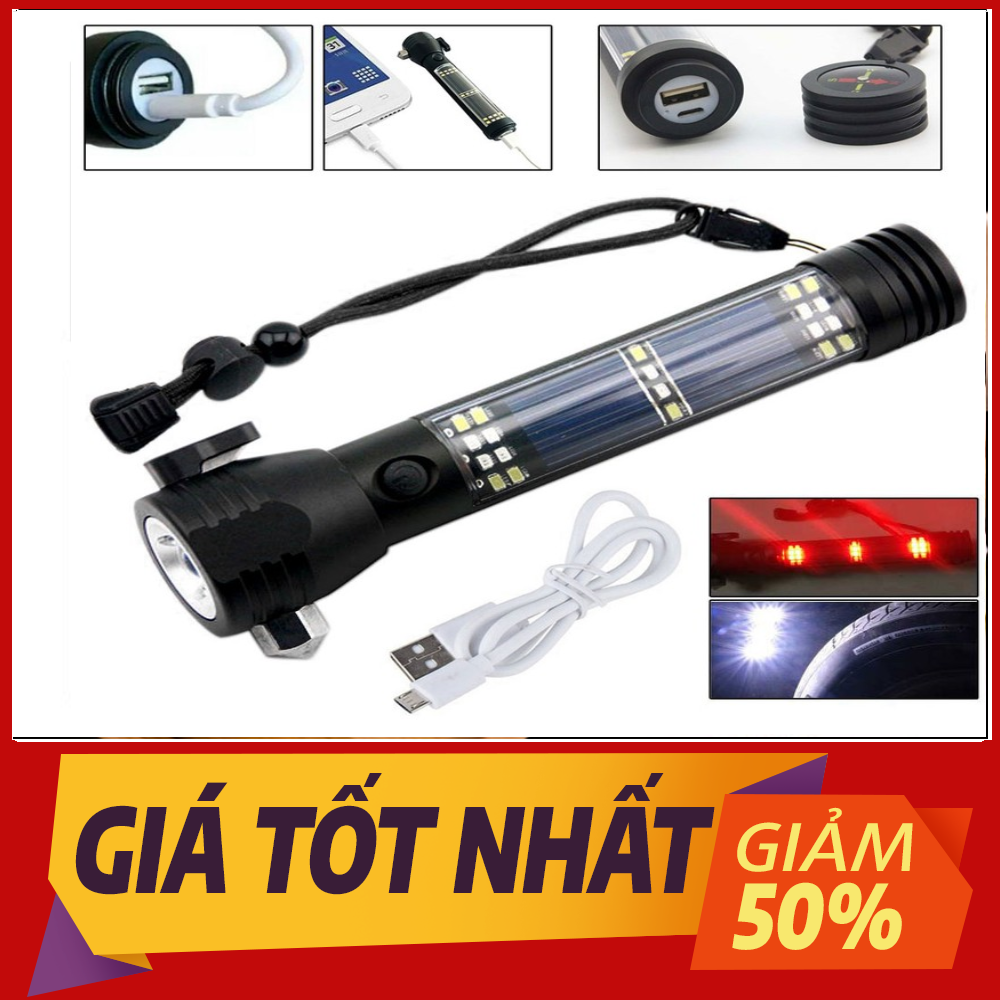 [HCM]ĐÈN PIN 11Chức Năng Hỗ Trợ Đi Phượt Dã Ngoại Thoát Hiểm... Sử Dụng Pin Sạc-  Năng Lượng Mặt Trời Kiêm Sạc Dự Phòng -Đèn Pin Đa Năng-Đi Tuần Tra-Đi Rừng