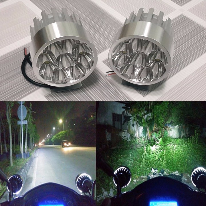 Đèn pha trợ sáng xe máy xe đạp điện xe ba gác 12-90V giá 1 cái