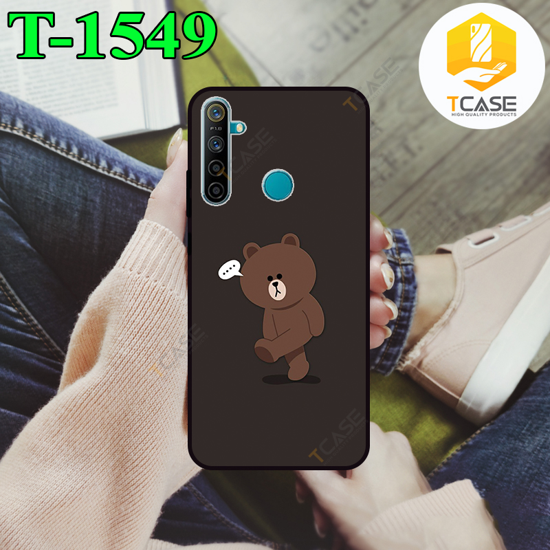 Ốp lưng Tcase dành cho Realme 6i in hình gấu nâu dễ thương