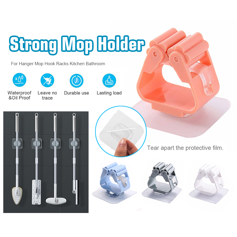 Móc kẹp chổi dán tường siêu dính,Móc dán tường kẹp giữ cây lau nhà,móc treo chổi,chịu lực tốt