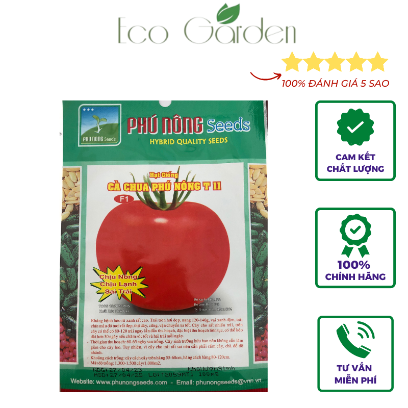 Hạt Giống Cà Chua Chịu Nhiệt T-11 Phú Nông - 0.1g
