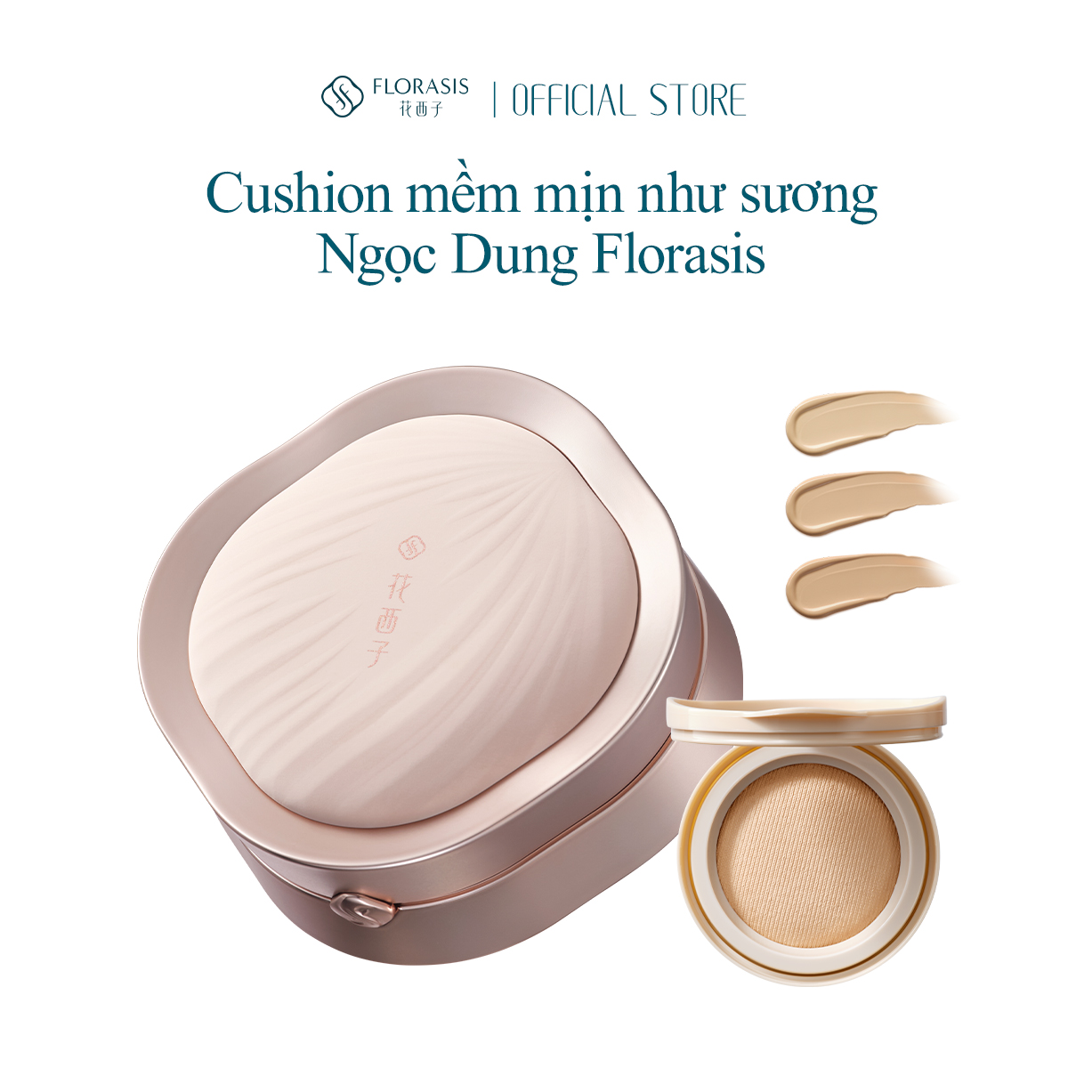 Florasis (Hoa Tây Tử) Phấn Nước Jade Radiance Soft Matte – Che Phủ Mịn Màng Với Hiệu Ứng Lụa Satin