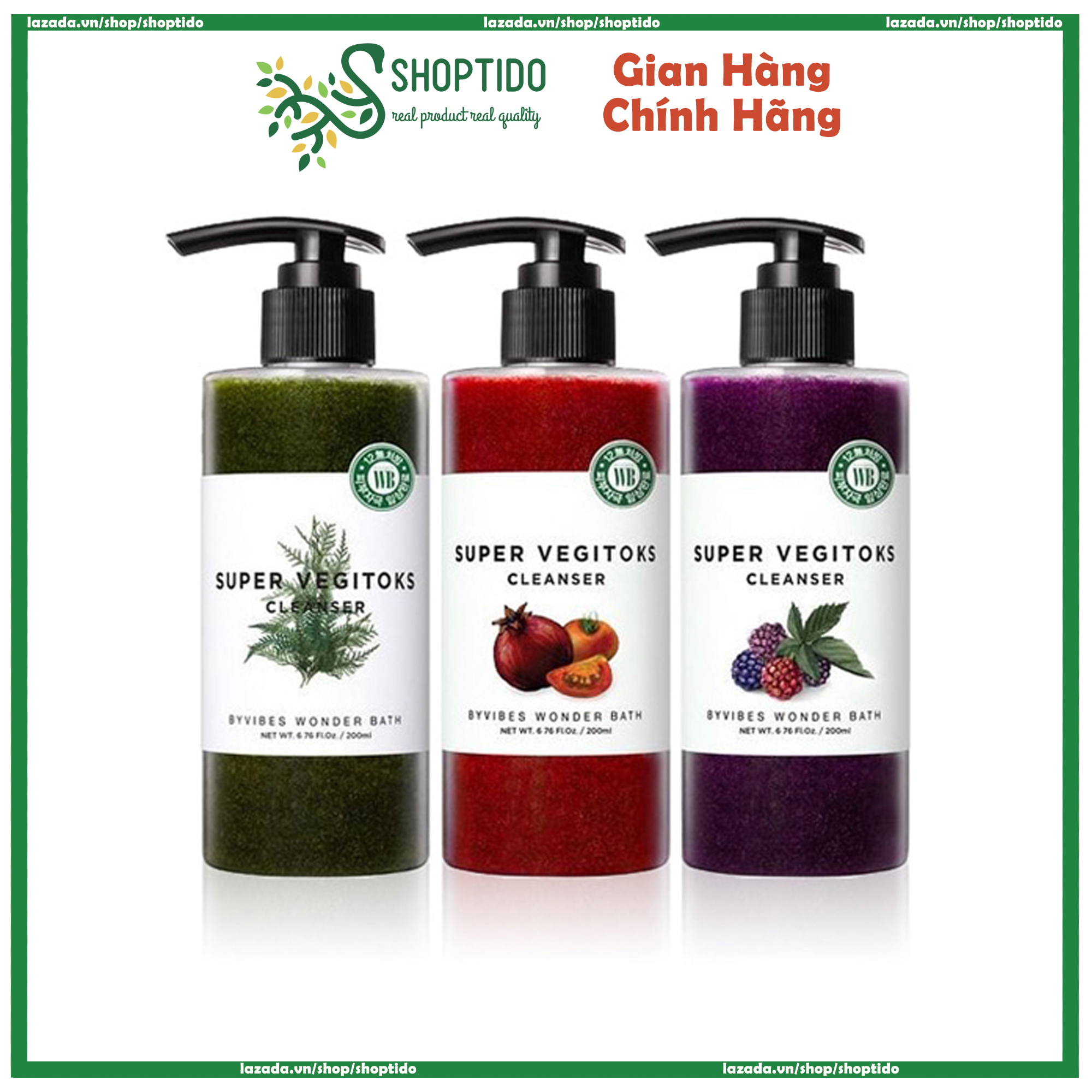 Sữa rửa mặt rau củ thải độc Super vegitoks cleanser Wonder bath 300 ml