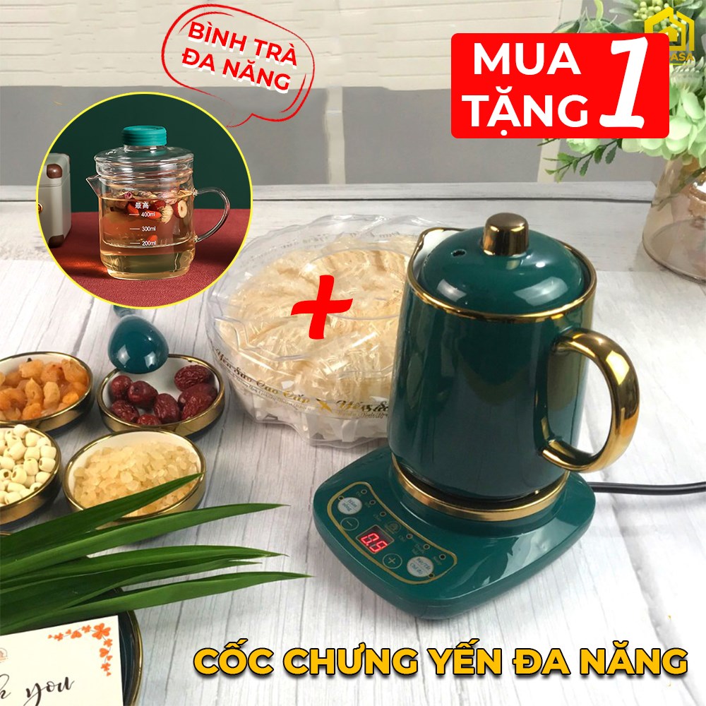 Cốc chưng yến - ly chưng yến - cốc hầm đa năng - cốc sứ điện đa năng - kèm đế điện - dung tích 500ml/800ml - hàng chính hãng