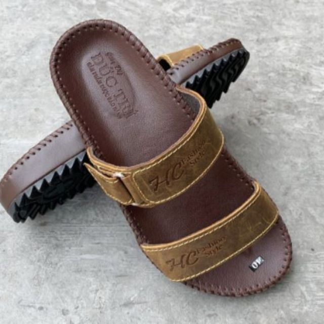 [HCM]Dép Nam Quai Ngang Da Bò Cao Cấp Mã Số V13