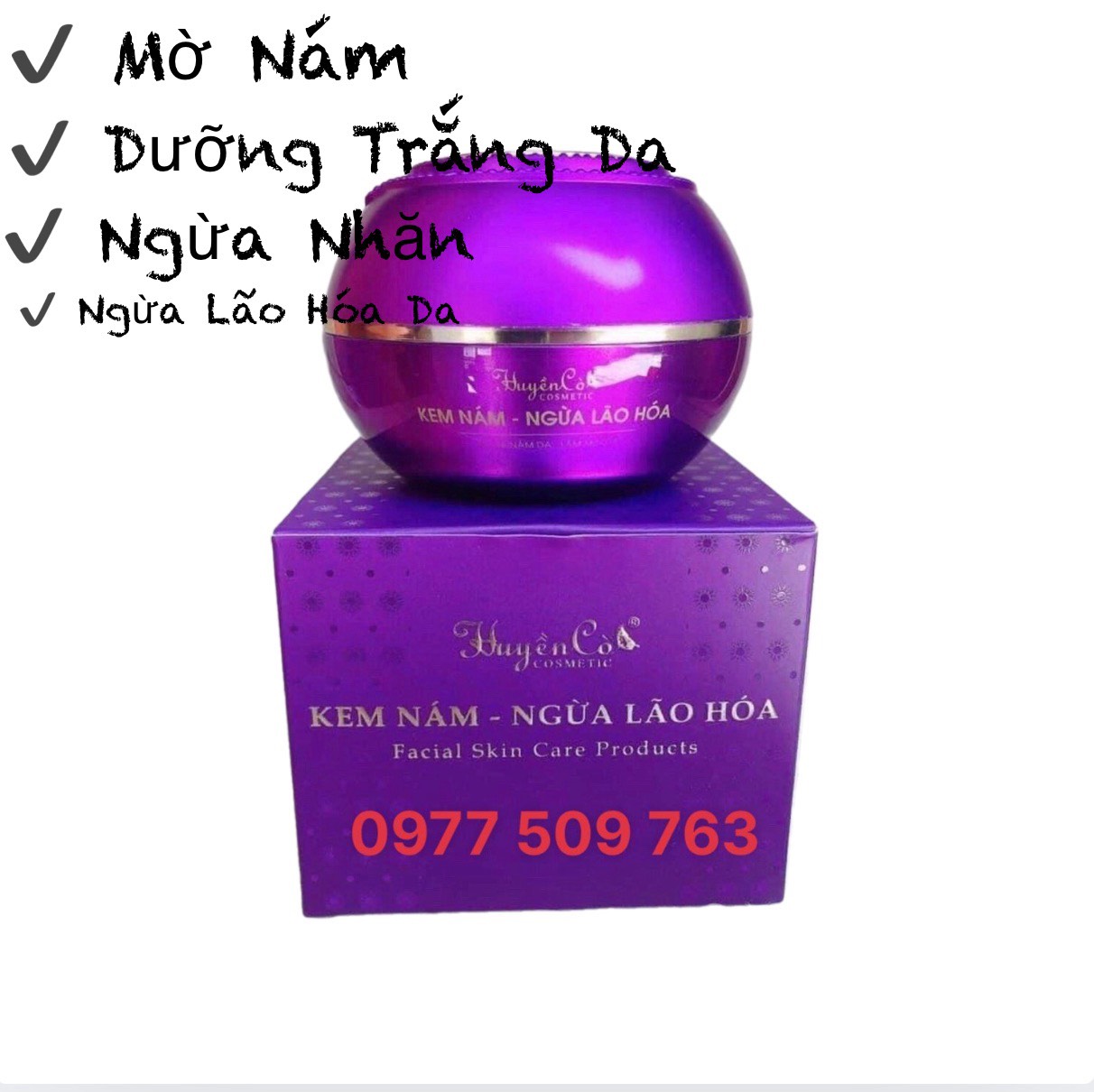 Chính hãng - Kem Mờ Nám HUYỀN CÒ Dưỡng Trắng Da Ngừa Nhăn Ngừa Lão Hóa  30gr