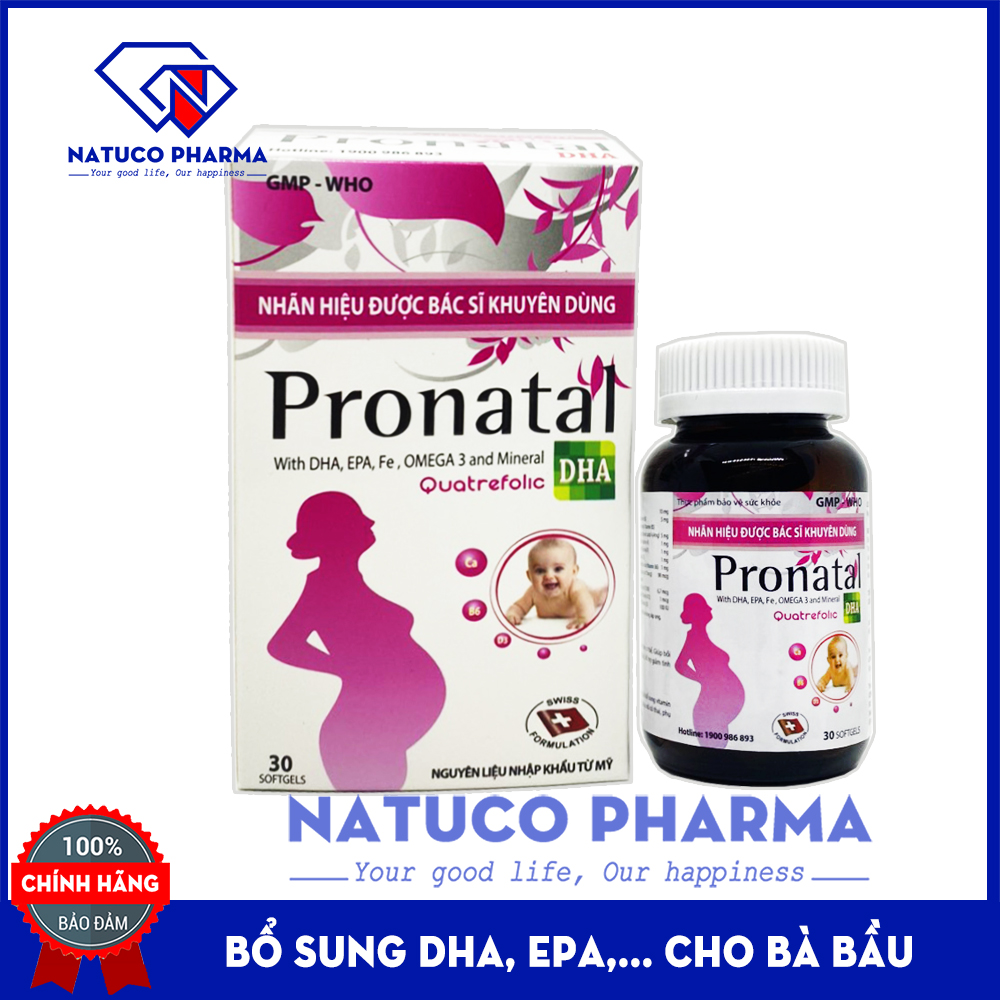 Viên uống Vitamin tổng hợp Pronatal bổ sung Omega 3, DHA, EPA cho Bà bầu